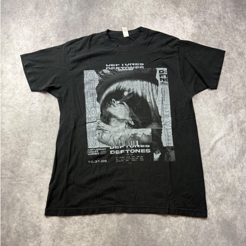 Deftones Saturday Night Wrist Band T-Shirt Black Tultex Large 2006 Album Graphic
